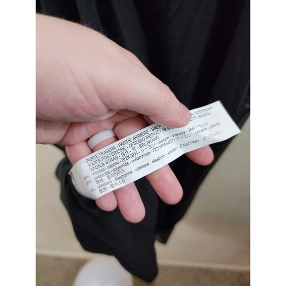 New Zara TRF Womens M Black Green Lace Faux Leather Slip Mini Dress - Picture 6 of 7